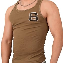 Mens Number 6 Varsity Graphic Hot Tank Top