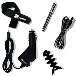 Fintie 5-in-1 Accessories bundle for Kindle Fire, Kindle Fire HD 7 8.9, Kindle Paperwhite, Google Nexus 7-Car Charger/USB Cable/Stylus Pen/Cable Tie/Cord Winder