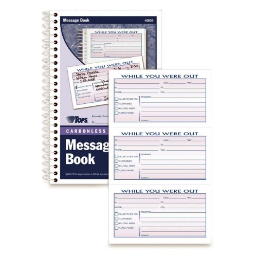 Spiralbound Message Book 2 5/6 x 5 Carbonless Duplicate 300 Sets/Book Spiralbound Message Book 2 5/6 x 5 Carbonless Duplicate 300 Sets/Book