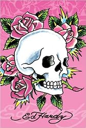 Ed Hardy - Tattoo Poster (Pink Skull & Roses) (Size: 24" x 36")