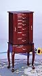Queen Anne Style Cherry Finish Jewelry Armoire w/Many Storage Space
