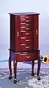 Queen Anne Style Cherry Finish Jewelry Armoire w/Many Storage Space
