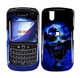 Hard Cool Blue Skull Case Cover Faceplate Protector for Blackberry Bold 965 ....