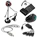 GTMax 5pcs- Red/Black USB 5.0 Megapixel Webcam with Microphone + USB Handheld Trackball Finger Mouse + USB/PS2 Flexible Silicone Keyboard + 3 LED USB Flexible Laptop Light (Silver) + USB 2.0 4-Port Hub Octopus