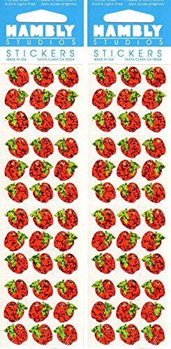 Micro Apples Sparkle Scrapbook Stickers (S7187)