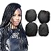 Yonna Hair 4pcs/lot Tight Afro Kinky Bulk Hair 100% Human Hair For DreadLocks,Twist Braids Off Black, #1B,16