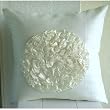 Vintageous - Throw Pillow Covers - Silk Pilllow Cover with Satin Frill Flower