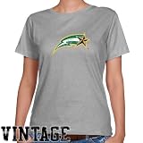 NCAA George Mason Patriots Ladies Ash Distressed Logo Vintage Classic Fit T-shirt