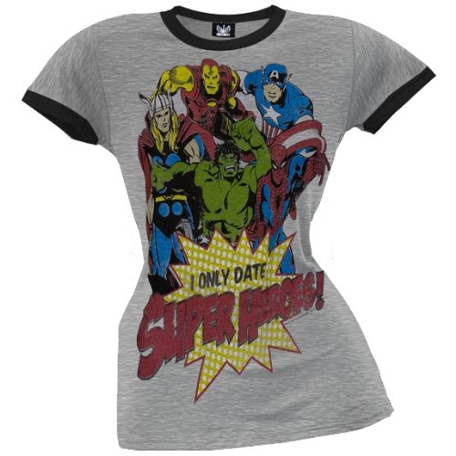  Marvel Comics - Only Date Super Heroes Juniors T-Shirt