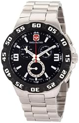 Swiss Military Calibre Men's 06-5R2-04-007 Racer Chronograph Black Dial Steel Bracelet Watch