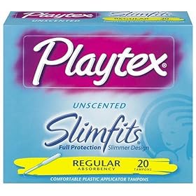 Playtex Slimfits Unscented Tampons, Soft Plastic Applicator, Regular Absorbancy, 20 Count