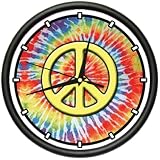 HIPPIE Wall Clock peace symbol sign grateful dead gift