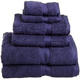 Superior 900 Gram Egyptian Cotton 6-Piece Towel Set, Navy Blue
