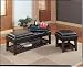 Kitchen & Housewares : Black Vinyl Bench with Flip Top Serving Tray Seats By Coaster Furniture