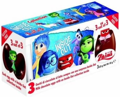 6 Eggs (2 Boxes) Disney Pixar Inside Out Chocolate Surprise Inside, Free Gift