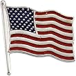 14K White Gold Enamel American Flag Pin