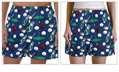 GOLF Boxers Med Golfer 100% Cotton Boxer Shorts for HIM or HER- SEARCH BROAD BAY BOXERS FOR MORE DESIGNS Unique GIFT Ideas Man Men Boyfriend Woman Women Ladies Mother Dad Mom CUTE!