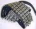 4 Row Chrome Pyramid Black Leather Guitar Strap Punk