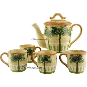 Palm Tree Tea Coffee Tea Set server by Clocks