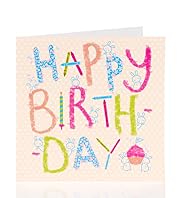 Girl Crayon Text Kids Birthday Card