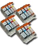 16 Chipped Compatible Canon PGI-5 & CLI-8 Ink Cartridges from 'The Ink Squid'. Fully Compatible with the Canon Pixma iP4200 Printer. 4 x PGI-5Bk (Black); 4 x CLI-8C (Cyan/Blue); 4 x CLI-8M (Magenta/Red); 4 x CLI-8Y (Yellow). The Latest Chips, the Maximum ML Capacity of any Compatible Ink Cartridge. 2 Year Guarantee on all Cartridges.