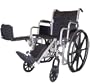 Self Transport Folding Wheelchair with Detachable Desk Armrests, Swing-away Detachable Elevating Leg Rests, Solid Castors and Large Rolling Rear Wheels.