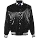 Augusta Sportswear Satin Baseball Jacket/Striped Trim M Black/White