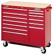 Waterloo PMX4113 40-Inch Wide by 19-Inch Deep by 37-1/2-Inch High Red Tool Cart with 11 Ball Bearing Drawers and Tri Channel Construction