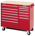 Waterloo PMX4113 40-Inch Wide by 19-Inch Deep by 37-1/2-Inch High Red Tool Cart with 11 Ball Bearing Drawers and Tri Channel Construction
