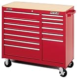 Waterloo PMX4113 40-Inch Wide by 19-Inch Deep by 37-1/2-Inch High Red Tool Cart with 11 Ball Bearing Drawers and Tri Channel Construction