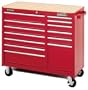 Waterloo PMX4113 40-Inch Wide by 19-Inch Deep by 37-1/2-Inch High Red Tool Cart with 11 Ball Bearing Drawers and Tri Channel Construction