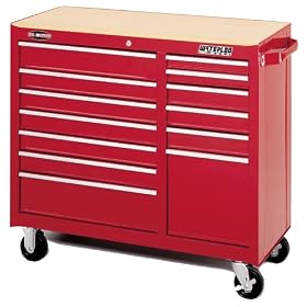 Waterloo PMX4113 40-Inch Wide by 19-Inch Deep by 37-1 2-Inch High Red Tool Cart with 11... by Waterloo
