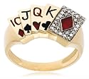 10k Yellow Gold Men's Diamond Poker Ring (1/8 cttw, I-J Color, I2-I3 Clarity), Size 10