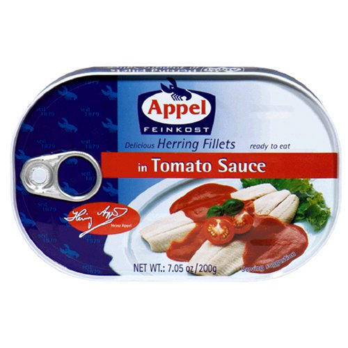 Appel Herring Fillets in Tomato Sauce, 7.05-Ounce Tins (Pack of 10) by Appel