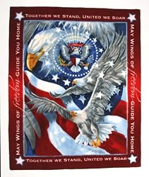 Fleece Blanket with Eagle and USA Flag-NEW-Great for your wall too-