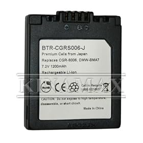 Kinamax BTR-CGRS006-J 1200mAh CGR-S006 CGR-S006A1B Replacement Battery for Panasonic -... by Kinamax