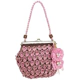 [カシュカシュ] ミックス柄編み口金バック