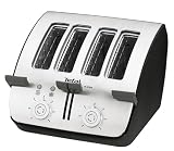 Tefal Avanti Deluxe Chrome & Black 4 Slice Toaster