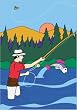 Fly Fishing Appliqued Flag 28" X 48"