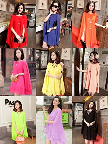 [Kapua] マント ケープ 風 ドルマン  ミニ 丈 ワンピース レディース OP  (9色 展開)