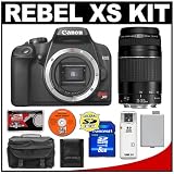 Canon Digital Rebel XS 10.1MP Digital SLR Camera (Black) + Canon 75-300mm III Lens + 8GB SD Card + LP-E5 Battery + Case + Cameta Bonus Accessory Kit