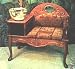Oak Wood Carved Gossip Bench with Mirror - OakRidge