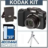Kodak EasyShare Z915 Zoom Digital Camera Kit, - Black - with 4 GB SD Memory Card, Camera Case, Table Top Tripod,