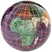 3" Purple Amethyst Swirl Gemstone World Globe Paperweight