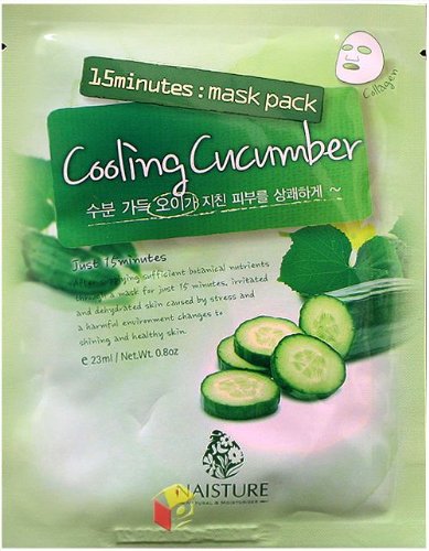 Naisture 15 Min. Collagen Essence Facial Mask Sheet Pack - Cooling Cucumber 10pk (e 23ml)