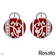 ROSATO Made in Italy Wonderful Earrings With Cubic zirconia Beautifully Designed in Red Enamel and 925 Sterling silver. Total item weight 6.4g Length 14mm