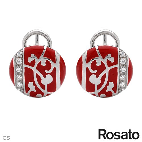 ROSATOは美しく赤エナメルと925スターリングシルバーでデザインされたキュービックジルコニアを使用するとイタリアワンダフルイヤリングで作られた。総項目重量6.4グラムの長さ14mmの ROSATO Made in Italy Wonderful Earrings With Cubic zirconia Beautifully Designed in Red Enamel and 925 Sterling silver. Total item weight 6.4g Length 14mm