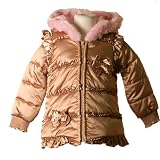 Baby Infant Girls Boutique Coat GOLD Faux Fur Winter Jacket KATE MACK Girl 9-24M