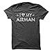 Sun Frog Shirts Women's I Love My Airman - Us Air Force Hearty T-Shirt Large Dark Heather