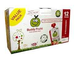 Buddy Fruits Strawberry Fruit Snack Squeeze Pouches 12ct